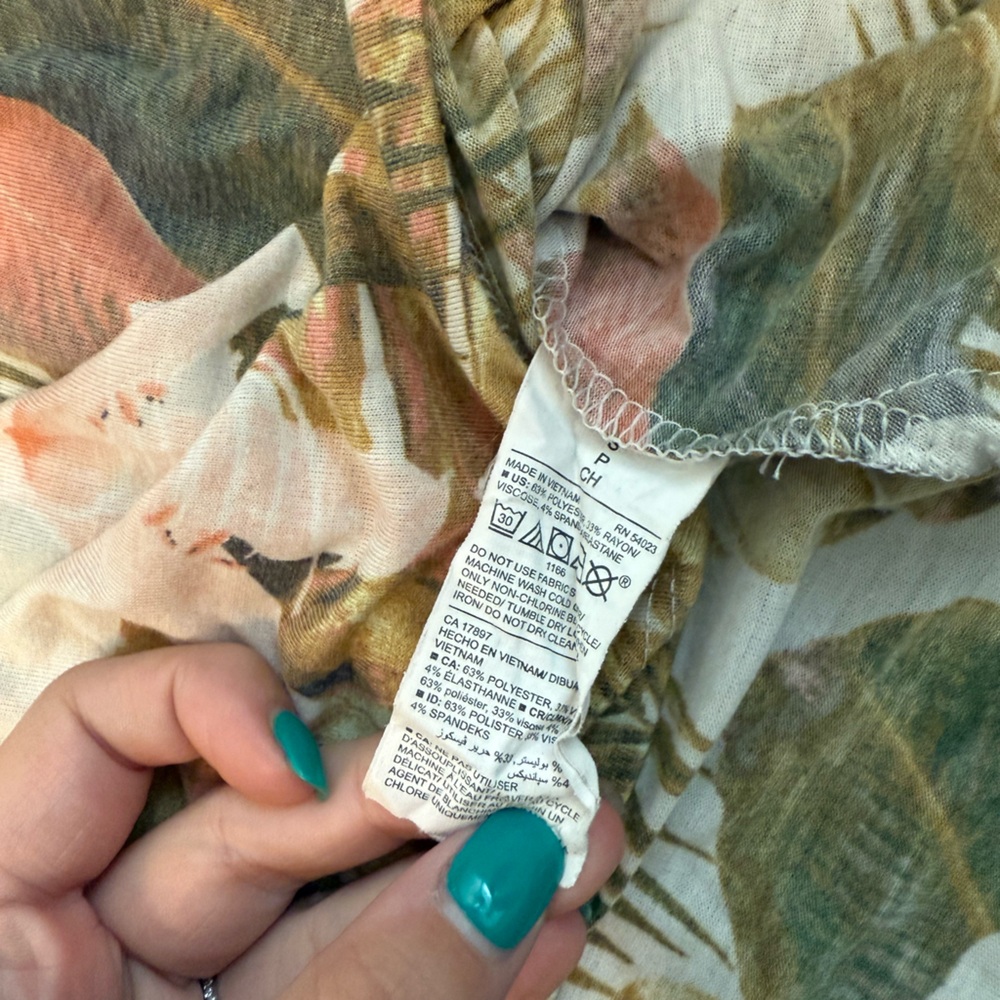 Old Navy Floral Tank Top - Green and Pink - Picture 4 of 5